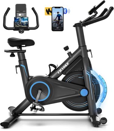 Велотренажер Heimtrainer CHAOKE з додатком, професійний ультра-тихий магнітний ергометр для дому з V-стабільною рамою, м'яким дихаючим сидінням, вантажопідйомність до 160 кг