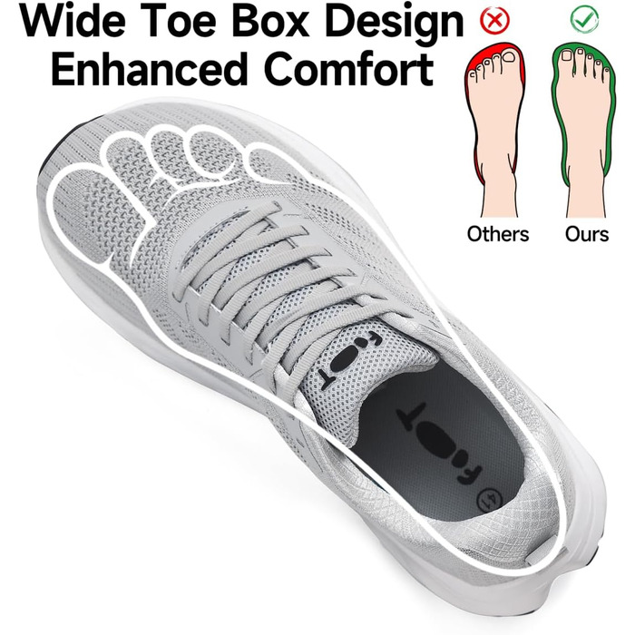 Кросівки для бігу широкі чоловічі/жіночі, зручні, дихаючі, спортивні, розмір 37-47 (41 EU, сірий)