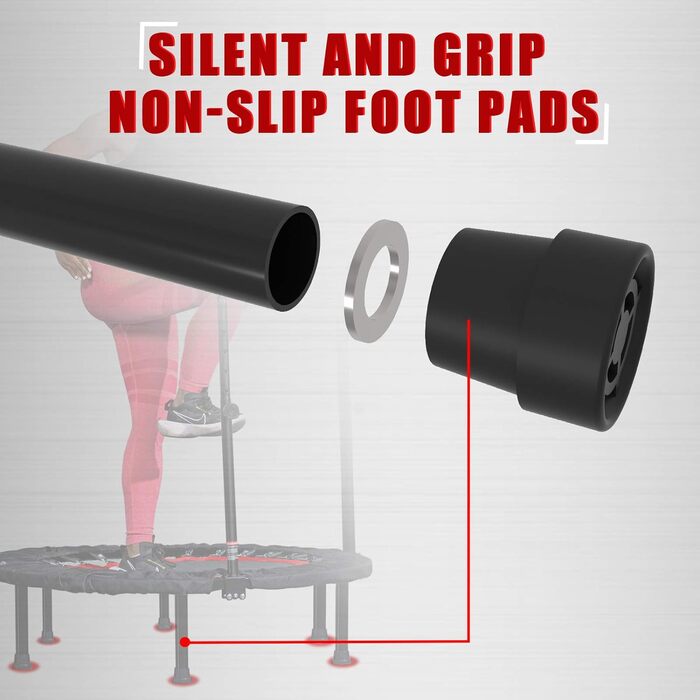 Міні-батут Kanchimi для дому з ручкою, 101.6 см (40 дюймів), чорний