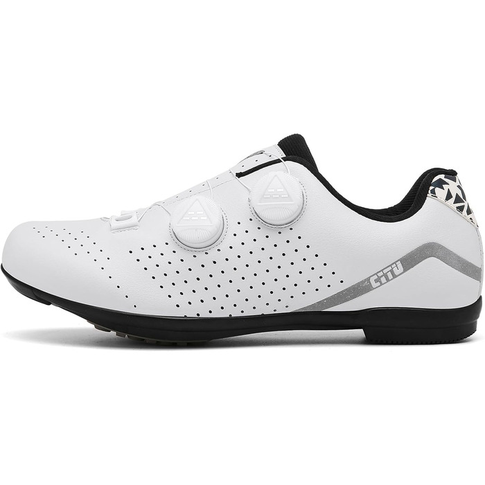 Велотуфлі Lock-Free для шосе та MTB: дихаюча внутрішня підкладка, система шнурівки, білі, 40 EU