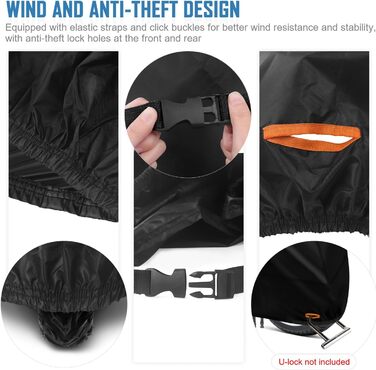 Водонепроникний чохол для мотоцикла VANSHEIM 220x105x125 см, 420D Oxford, зимовий, для скутера/моторолера