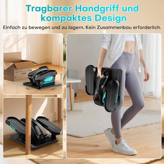 Еліптичний тренажер під стіл для дому, 2 в 1 електричний крос-тренажер з 15 швидкостями та 3 автоматичними режимами, педальний тренажер для літніх людей з пультом дистанційного керування, тихий та портативний тренажер для ніг, синій, 15 швидкостей + 3 авт