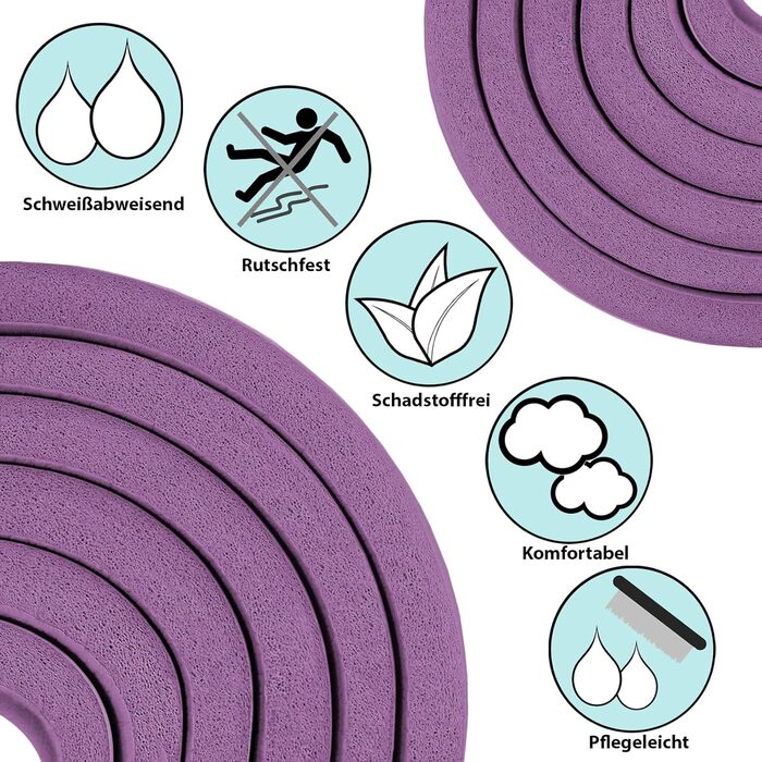 Йога мат ALPIDEX 183x60x0.8 см - нетоксична фітнес килимок з E-book, ремінком, протиковзким покриттям для гімнастики, йоги, пілатесу, фітнесу, HIIT, реабілітації (Рожевий)