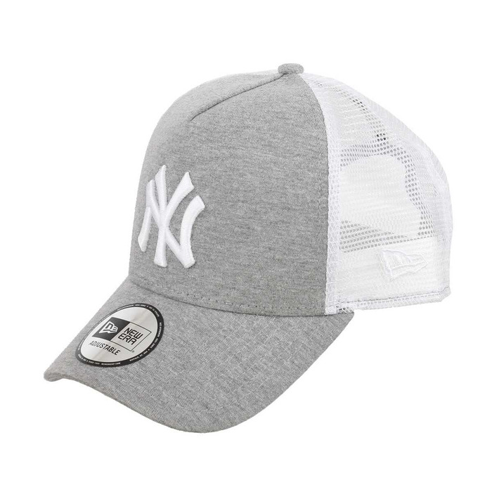 Кепка New Era New York Yankees Adjustable Trucker Cap Jersey Essential — сіра (Heather Black), універсальний розмір