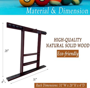 Стійка для київ (біліардних київ) на 8 київ з масиву магогону