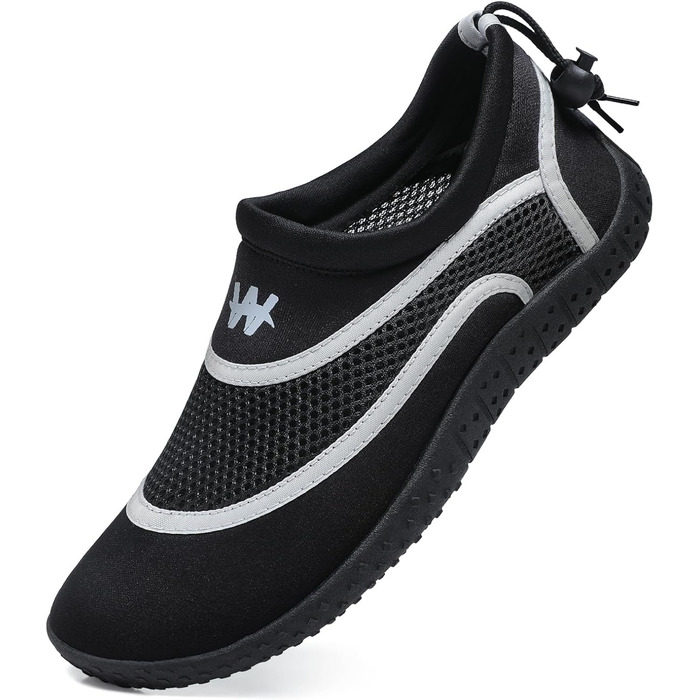 Водні черевики WateLves: дихаючі, швидковисихаючі, унісекс (44 EU, чорний/сірий)