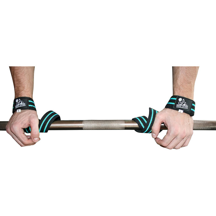 Ремні для підйому ваги Nordic Lifting для пауерліфтингу та важкої атлетики (2 пари/4 шт), Aqua Blue & Camo Grey — преміум підтримка для чоловіків та жінок