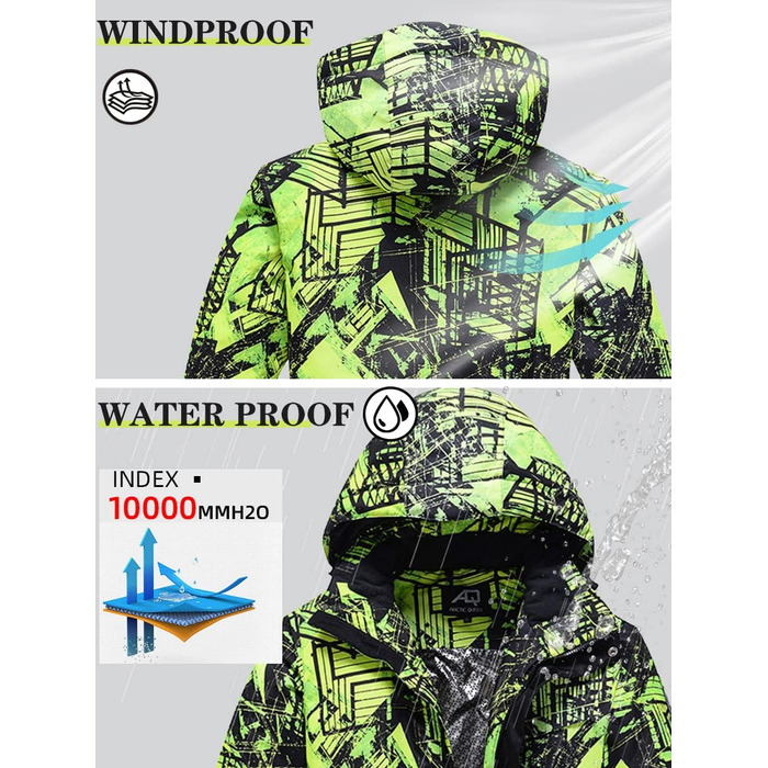 WOWULOVELY Зимовий комбінезон для чоловіків, водонепроникний, вітронепроникний, комплект куртки та штанів, ізольований, для сноуборду та катання на лижах, колір зелений (XL, #D Чорний)