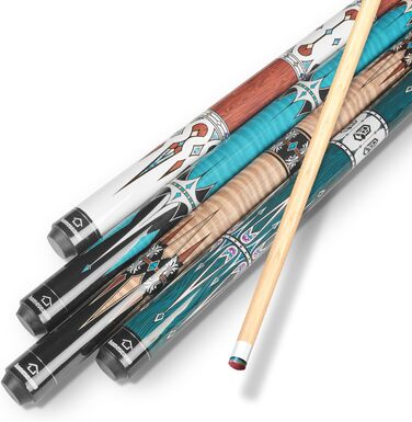 Більярдний кий HomeSeason Billardqueue-Stick, 144,8 см, професійний, з низькою відволікаючою лінією (HS06-ABCD)