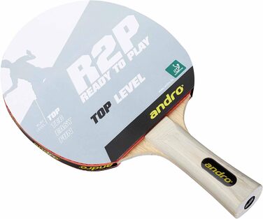 Професійна тенісна ракетка ANDRO R2P Top Level для змагань, дерев'яний корпус, ITTF-схвалене покриття POWER6 1,9 мм