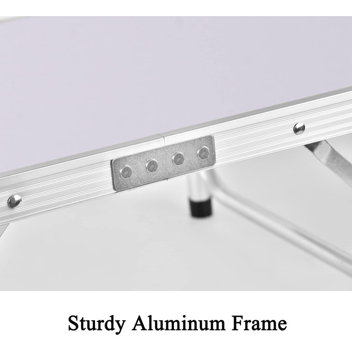 Складаний столик 60 см, портативний, для кемпінгу та пікніків, сад, на вулицю. Складаний стіл з алюмінієвим каркасом, регульована висота, 60 x 45 x 26 см, білий