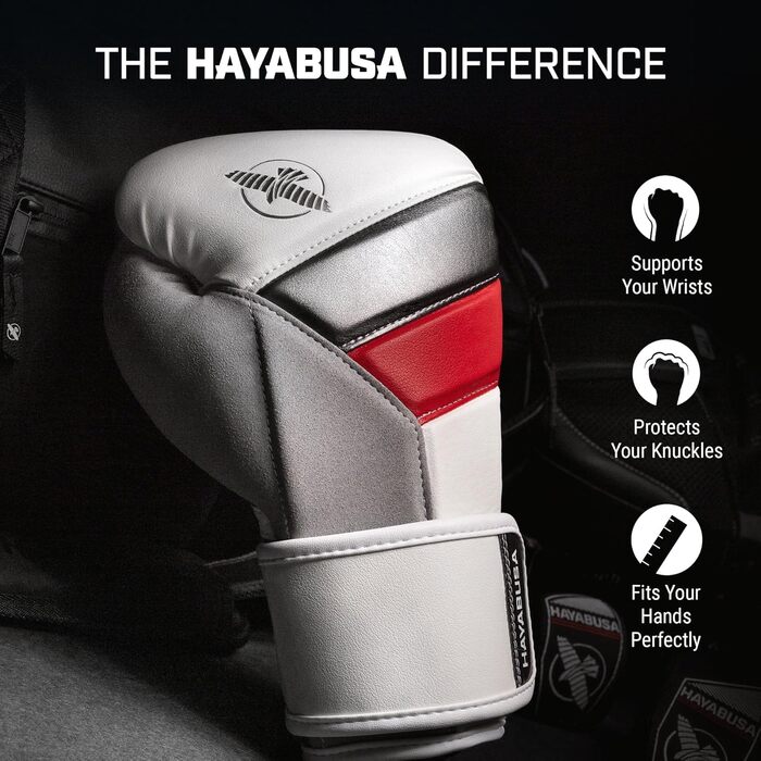 Боксерські рукавички Hayabusa T3 14oz Біло-червоні, унісекс