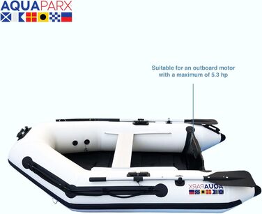 Надувний човен AQUAPARX 230PRO MKIII Білий, для риболовлі, 2 особи, вантажопідйомність 200 кг, стійкий і швидкий, для будь-якої погоди, підходить для підвісного мотора