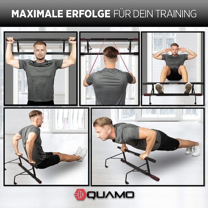 Кліммустанг QUAMO BY LAVUR для дверного прорізу: міцна, неслизька, без свердління, з еластичною стрічкою для домашніх тренувань