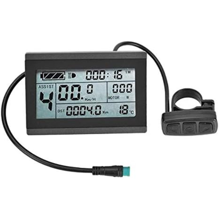 Дисплей Windmeile KT-LCD3 для електровелосипеда, підсвічування, водонепроникний, 24V/36V/48V, 5-контактний роз'єм Julet, бортовий комп'ютер, спідометр, LCD-екран для E-Bike і Pedelec