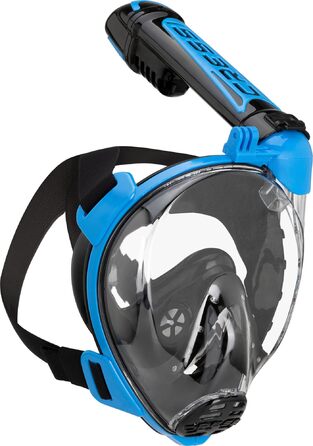 Маска для снорклінгу CRESSI Duke Action Full Face M/L (чорно-синя) з тримачем для екшн-камери, 100% силікон, безпечна від CO2