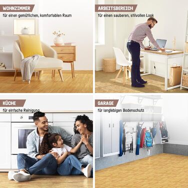 Набір модульних підлогових матів Yes4All для фітнесу та спортзалу, пазл-килим захисний (12 плиток 60x60 см, 4.5 м²), колір світлий дуб