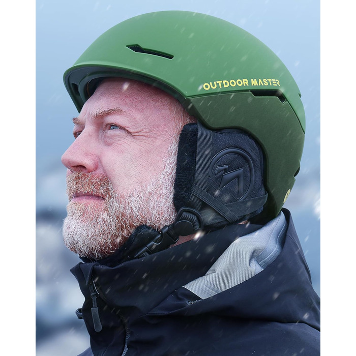 Лижний шолом OutdoorMaster ELK MIPS для сноуборду та гірських лиж, захисний, для чоловіків, жінок та підлітків, колір лісовий зелений, розмір L