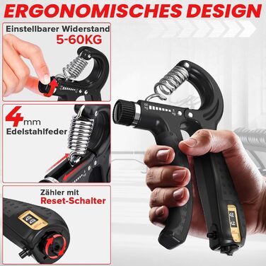 Набір для тренування хватки FUNFLEX: 5 шт. (чорний)