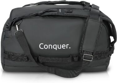 Conquer. Дорожня сумка-дуфел 45 л, водостійка, з плечовими лямками та відділенням для взуття, для подорожей, спорту, сауни, ручна поклажа