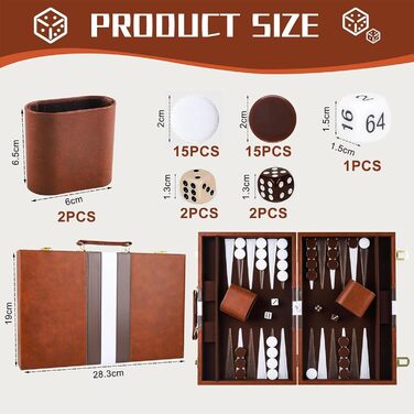 Набір для гри в шашки (бекґеммон) дерев'яний, 2 гравці, з чохлом, набір для подорожей