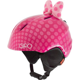 Дитячий шолом Giro Launch Plus 2019 рожевий з бантом та горохом