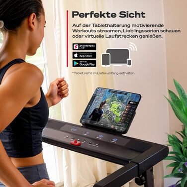 Біговий тренажер Sportstech sProRun: складаний біговий доріжка з LED, Bluetooth, кутом нахилу 11,5% та підтримкою до 120 кг