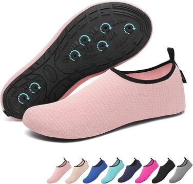 Шкарпетки для душу SAGUARO з дренажними отворами, швидко сохнуть, неслизькі, для чоловіків та жінок, розмір 36-47, колір рожевий