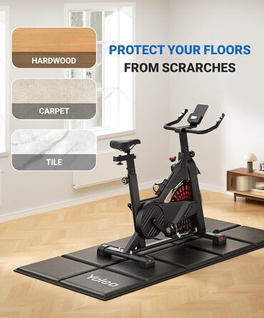 Килимок захисний під бігову доріжку та тренажери Yoleo, 160x75 см, шумопоглинаючий та протиковзкий килим для підлоги під велотренажер, еліпс та лавку для гантелей, чорний