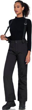 WOWULOVELY Жіночий зимовий комплект для катання на лижах, водонепроникний, вітронепроникний: куртка та штани, ізольований сноуборд, білий (M, Чорний)