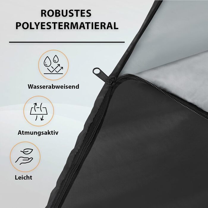 Спальний мішок ALPIDEX Mumienschlafsack 4 сезони -17°C 225x80 см, ультралегкий, для кемпінгу, трекінгу, туризму, чорний