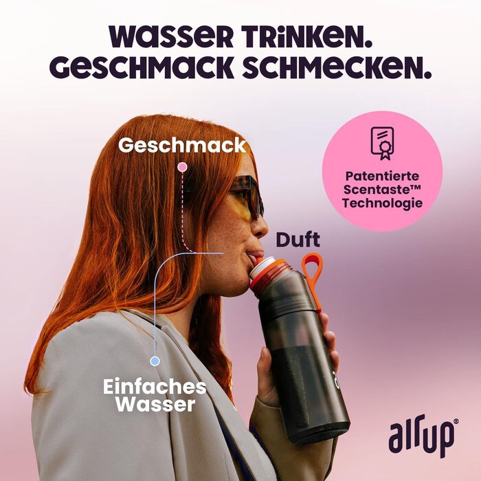 Пляшка для води air up Gen2 Starter Set Original 600 мл, із капсулами 5 смаків, без цукру, BPA-free, для пиття, фіолетова Lavender, можна мити в посудомийці
