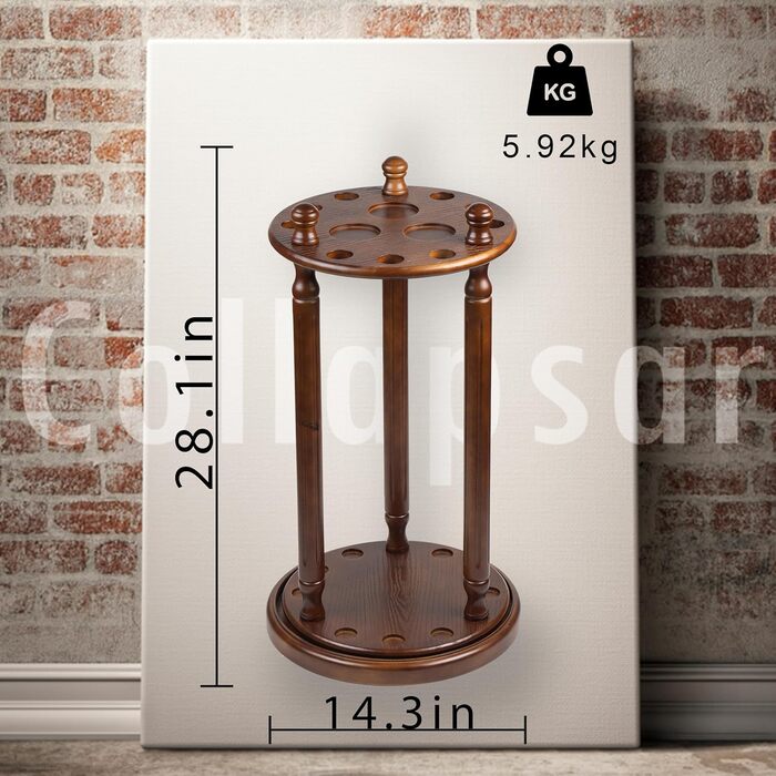 Стійка для київ для більярдних київ Collapsar – 9 відділень, масивна деревина, підлоговий тип (темно-волоський горіх)