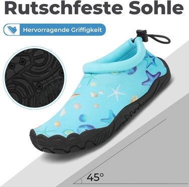 Дитячі шкарпетки-тапочки для плавання Mishansha: дихаючі, швидковисихаючі, антиковзкі, розмір 24-35, блакитні