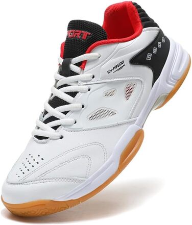 Чоловічі/Жіночі гандбольні кросівки: дихаючі, з антиковзаючою підошвою, легкі, для змагань та тренувань, білі/червоні, 40 EU