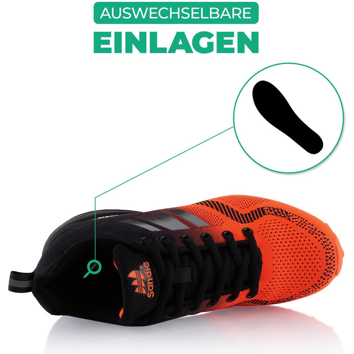 Трекінгові черевики для жінок та чоловіків, дихаючі, для трекінгу та трейлраннінгу, 45 EU, помаранчево-чорні