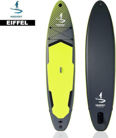 Надувний SUP Борд Allround 335см – Стабільний комплект Stand Up Paddle Board для початківців та професіоналів – Яскраве веслувальне дошка для йоги, риболовлі та відпочинку (Чорний)