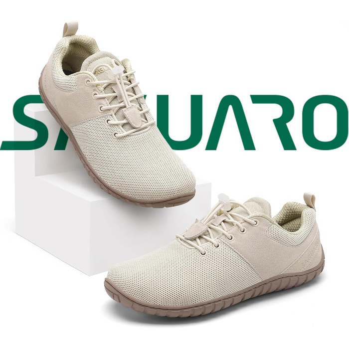 Кросівки SAGUARO Minimalist Barefoot: Зручні для міста, тренувань, подорожей (36-48 EU, Бежеві)