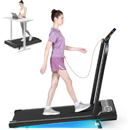 Біговий доріжка HomeFitnessCode з нахилом - Walking Pad для дому, чорно-білий (чорний, складний)