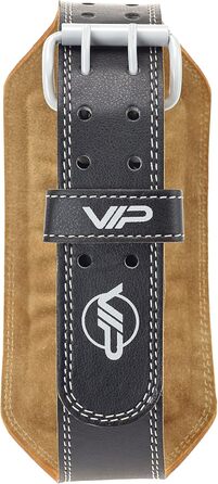 Пояс для важкої атлетики ViP Auxilium Plus/Premium зі шкіри 4'/6', регульований, з м'якою підтримкою попереку для бодібілдингу, пауерліфтингу, присідань та тренувань