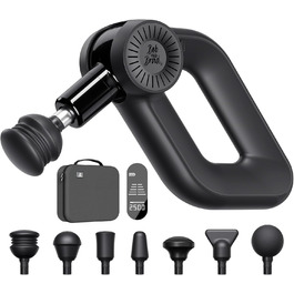 Масажер для м'язів Bob and Brad D6 Pro з OLED-екраном та великою амплітудою 16 мм, сумка в комплекті, чорний