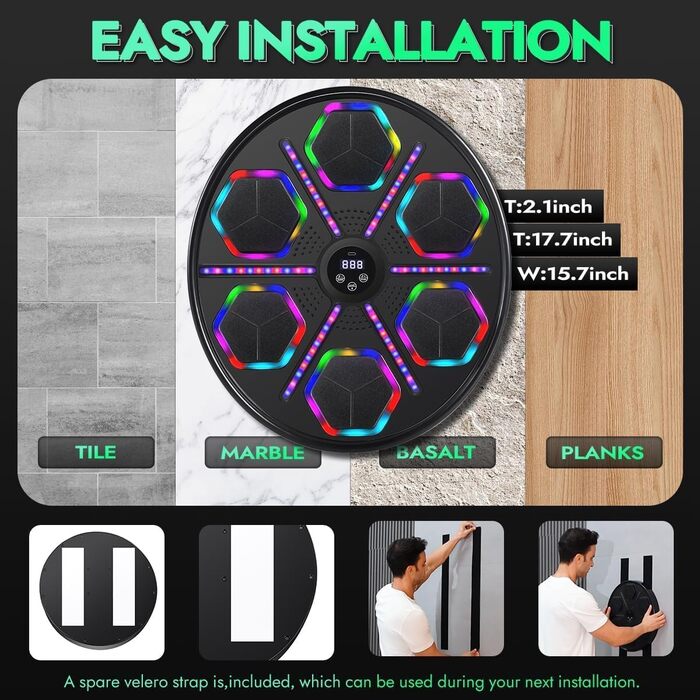 Музична бокс-машина Oamger з LED-підсвіткою та Bluetooth, 9 режимів швидкості, для дітей та дорослих