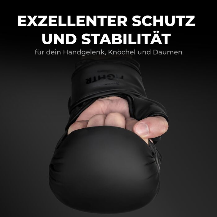 Рукавички для MMA Fightr 07oz, з товстою підкладкою, для спарингу, боксу, кікбоксингу, чорні, розмір L, з чохлом