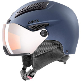 Лижний шолом uvex hlmt 600 visor з візором, синій матовий, для жінок і чоловіків, регульований розмір 57-59 см