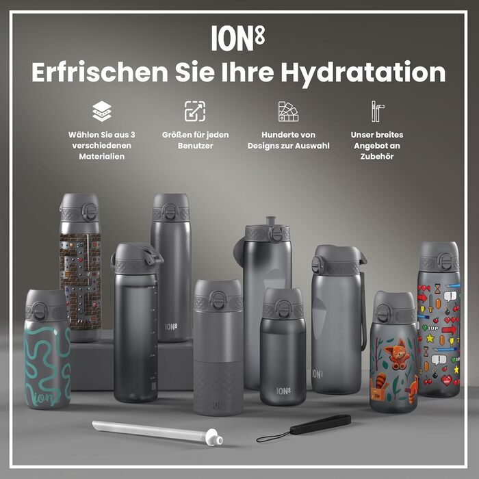 ION8 Фляга для води, 750 мл (Сірий, Evo)