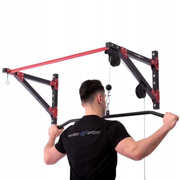 Багатофункціональний турнік Marbo-Sport з блоком тяги та ручками, 120 см
