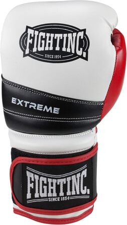 Боксерські рукавички Fightinc Extreme 12 Oz, білі/червоні/чорні, для боксу, кікбоксингу, муай-тай, MMA