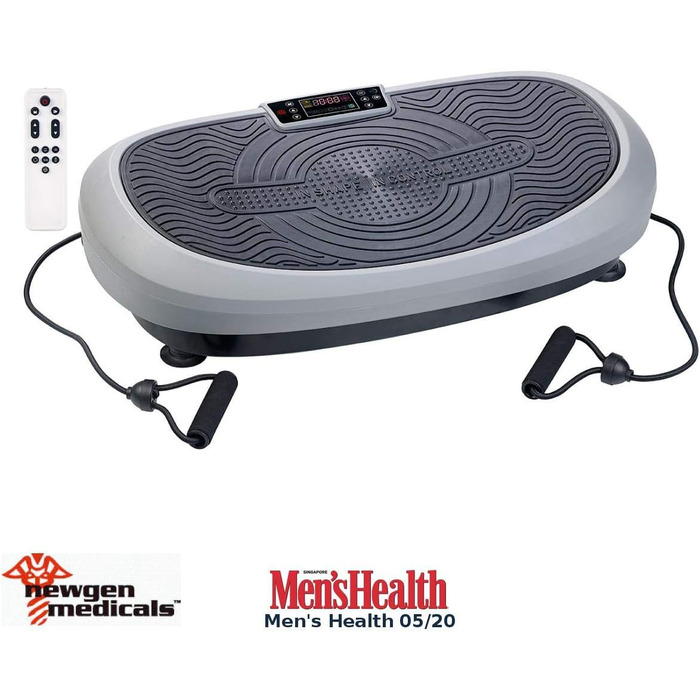 Віброплатформа Newgen Medicals 7-в-1: з осциляцією, експандером, до 120 кг (Vibrationsplatte, 3D віброплатформа з таймером)