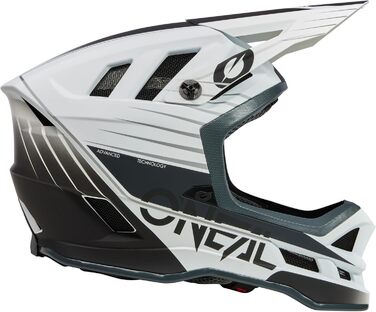 Шолом для гірського велосипеда O'NEAL Blade Polyacrylite MTB Downhill для дорослих, вентиляція, Dri-Lex, ABS, бірюзово-неоново-жовтий, розмір XS, білий/сірий