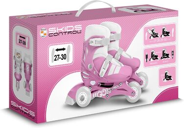 Ролики TRISKATES 2-в-1 регульовані для дітей (SKIDS CONTROL FILLE 2025, рожеві, розмір 27-30)